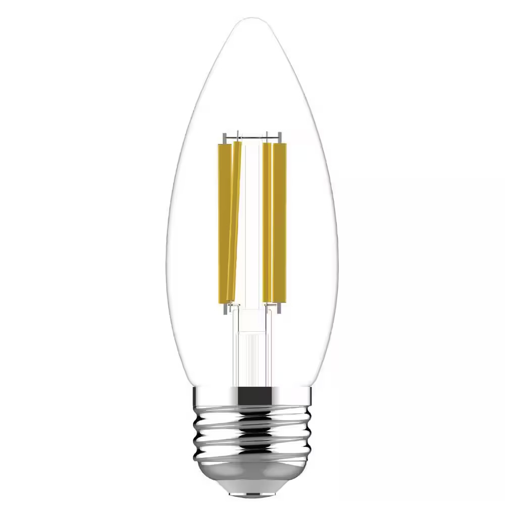 100.0-Watt Equivalent B12 Candle Style LED Light Bulb Clear Daylight Dimmable Bu