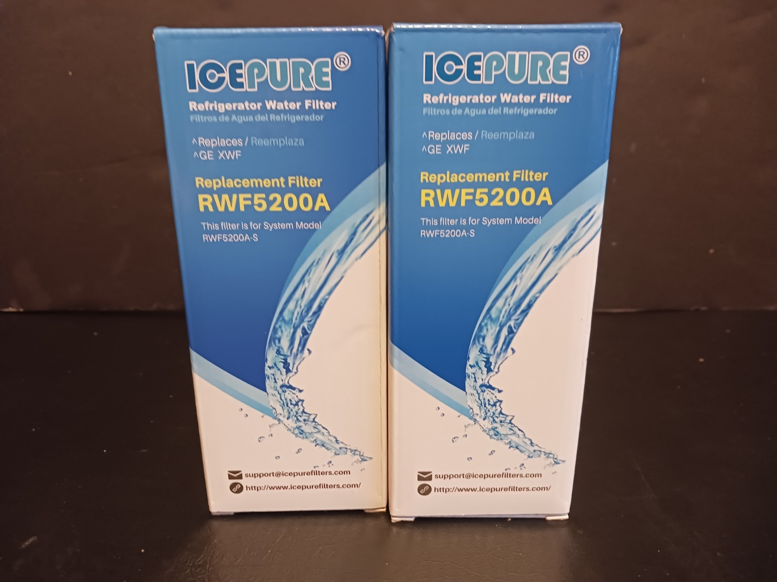 Ice Pure Refrigerator Water Filters RWF5200A Lot Of 2 New Sealed GE XWF