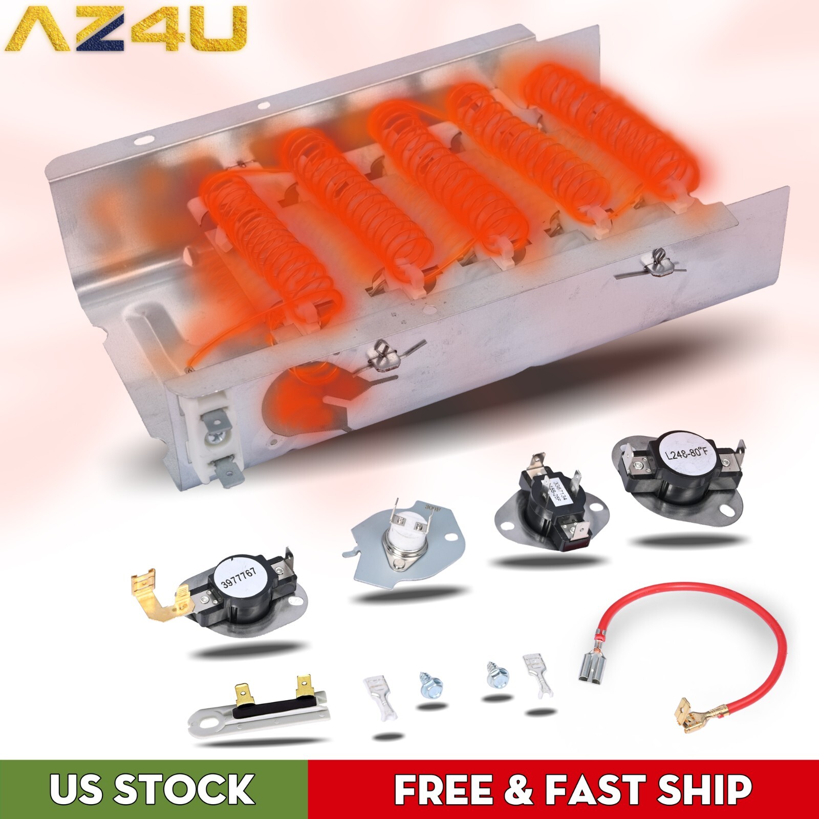 Dryer Heating Element For Whirlpool WED4815EW1 WED5000DW2 WED6200SW1 WED6600VW0