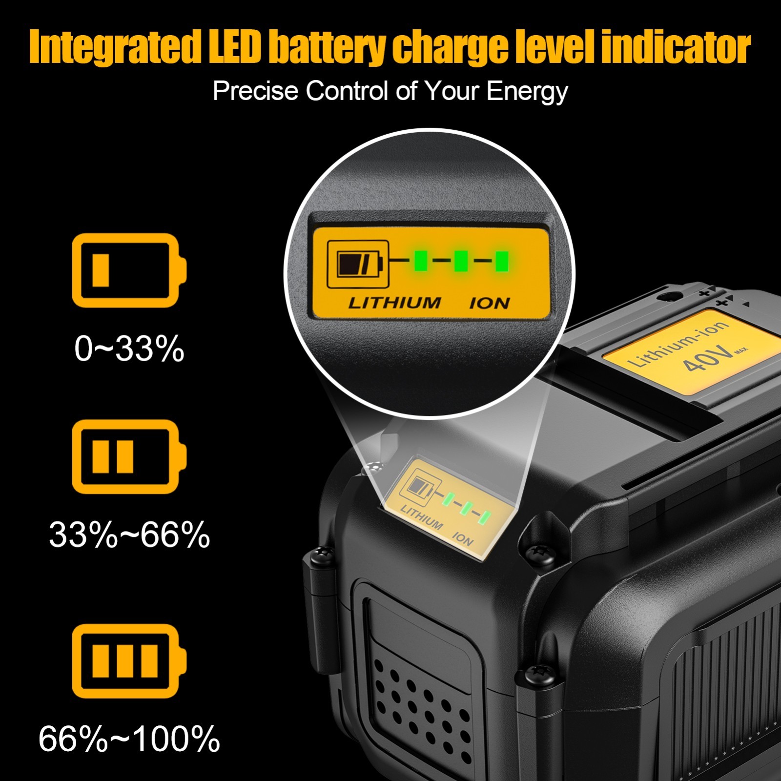 40V 12.0Ah Battery Replace For DeWalt 40Volt DCB404 DCB406 DCB407 DCB114 DCB116