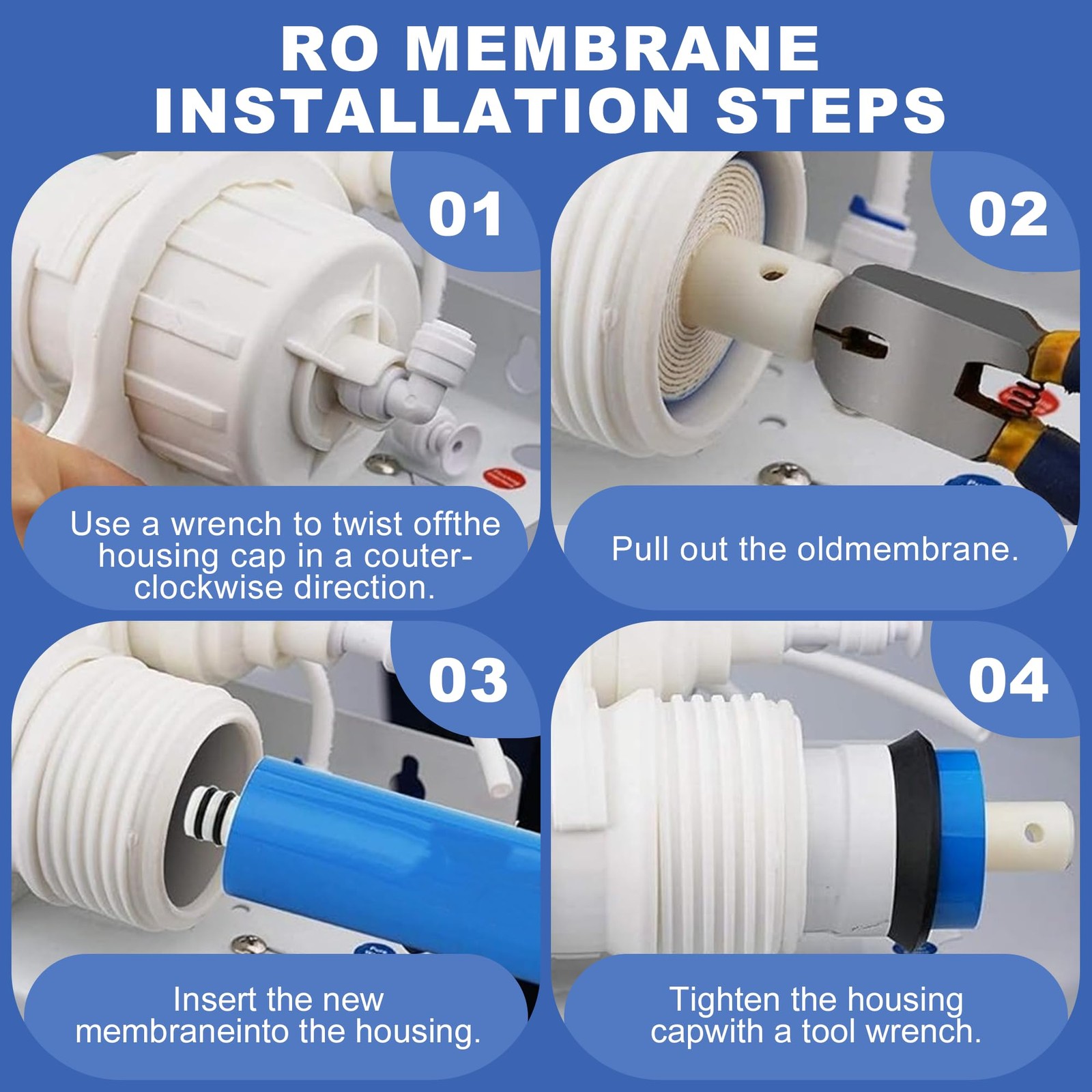 YKMGON 2Pack 500 GPD Universal Reverse Osmosis RO Membrane Element，3.0″x12″ R…