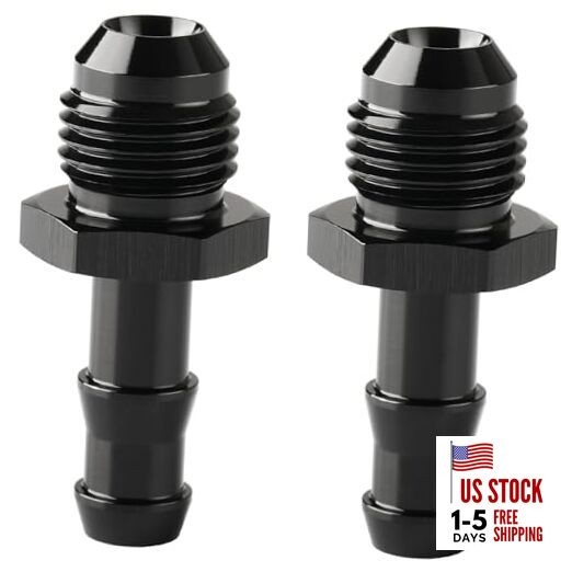 6AN Male Flare to 5/16 Hose Barb Straight Fitting 6AN to 5/16″ Black – 2PCS