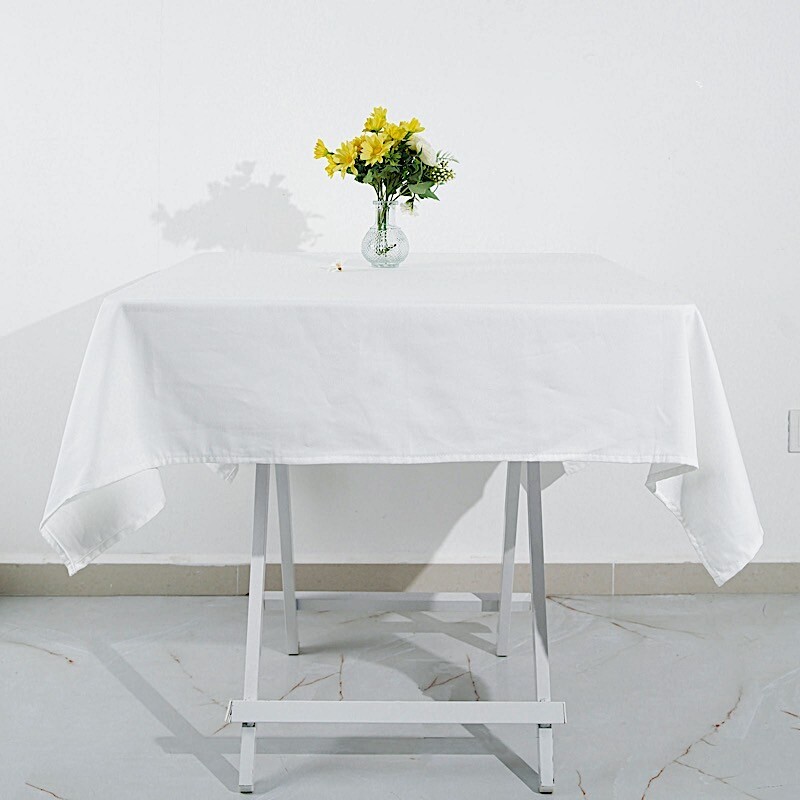 54×54″ White COTTON Square TABLECLOTH High Quality Catering Home Dinner Linens