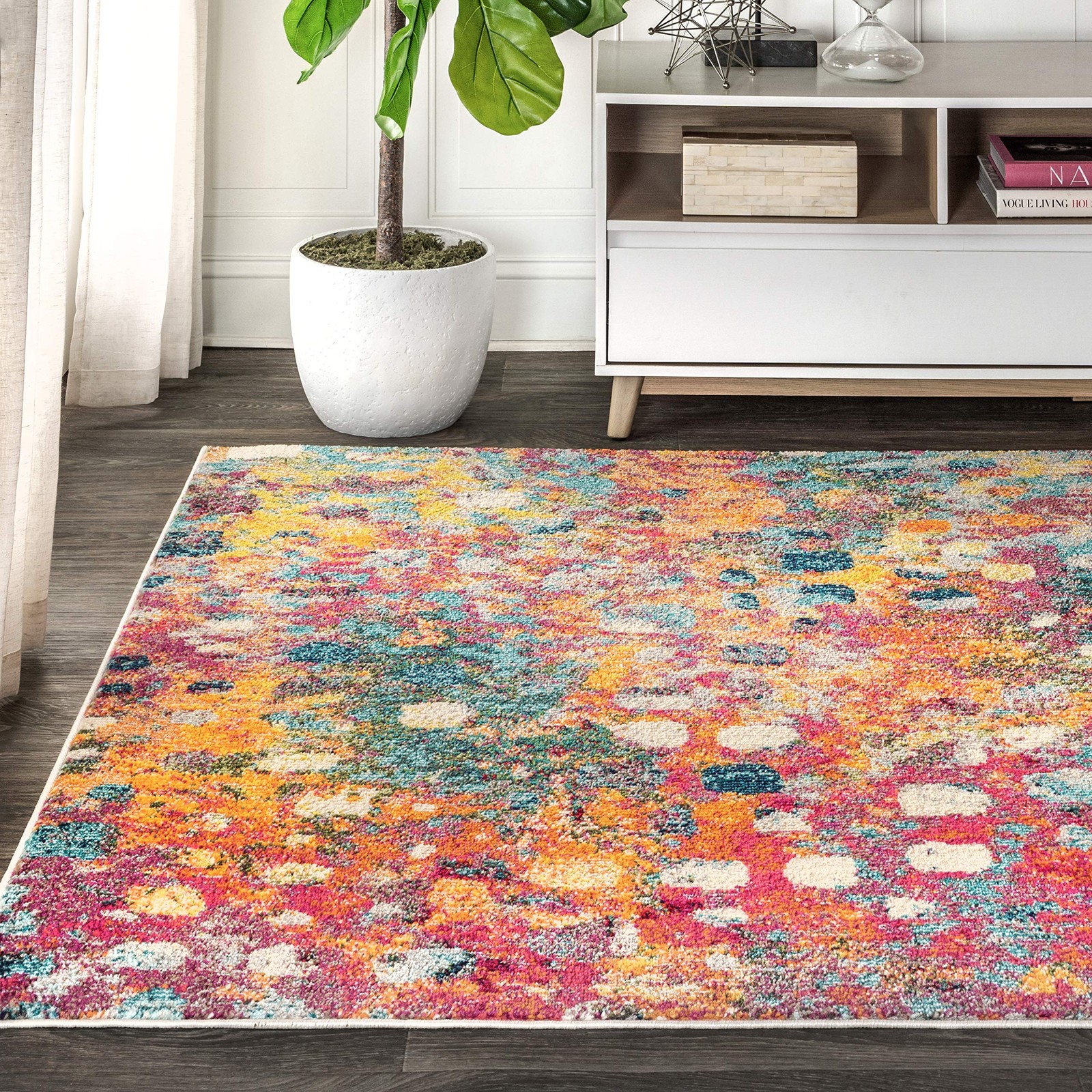 Jonathan Y Modern Abstract Multi/Yellow Indoor Area Rug 4X6 Contemporary Pop