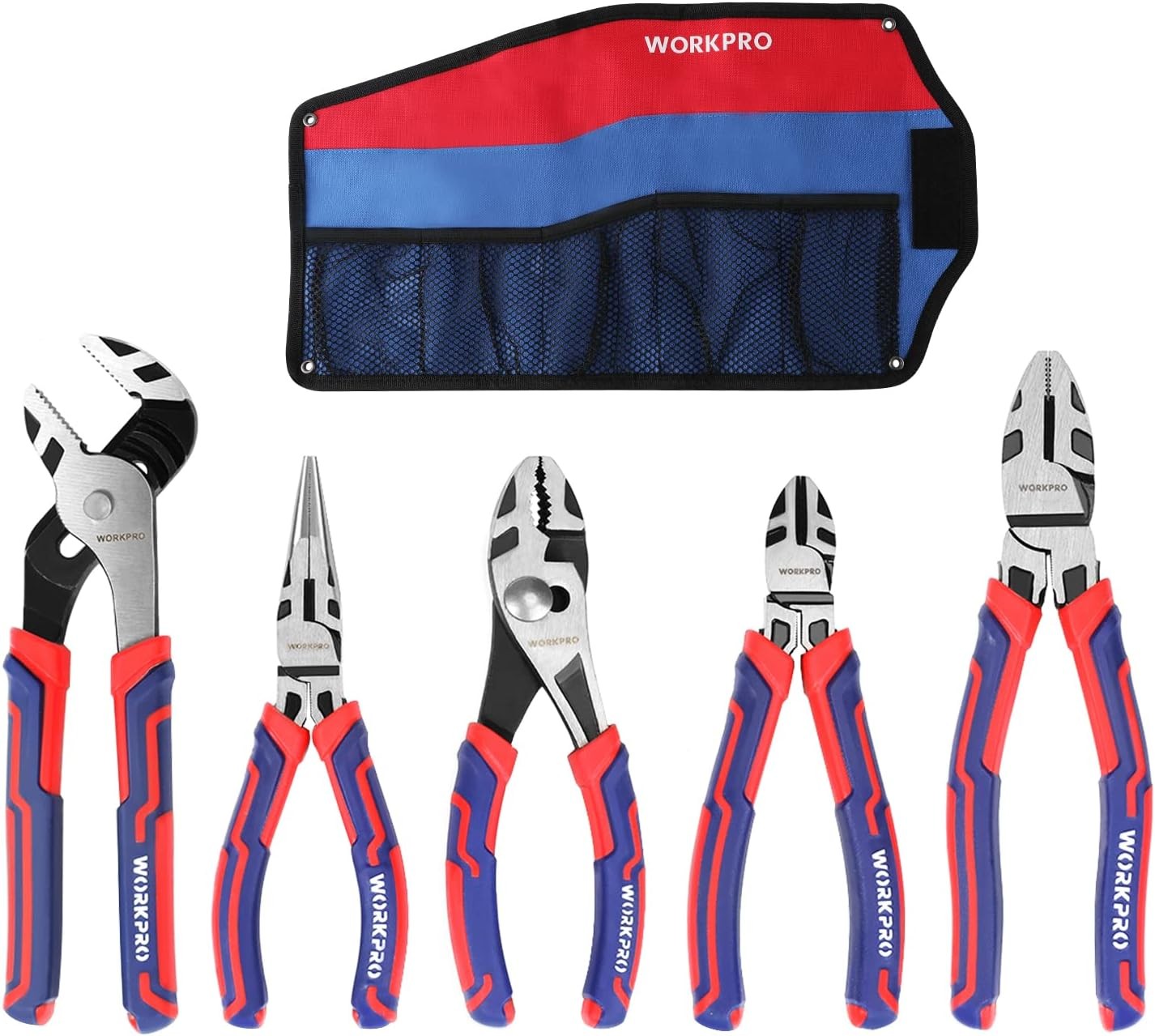 Pliers Set, Premium Cr-V Construction, Includes 6 Inch Slip Joint, Long Nose, Di