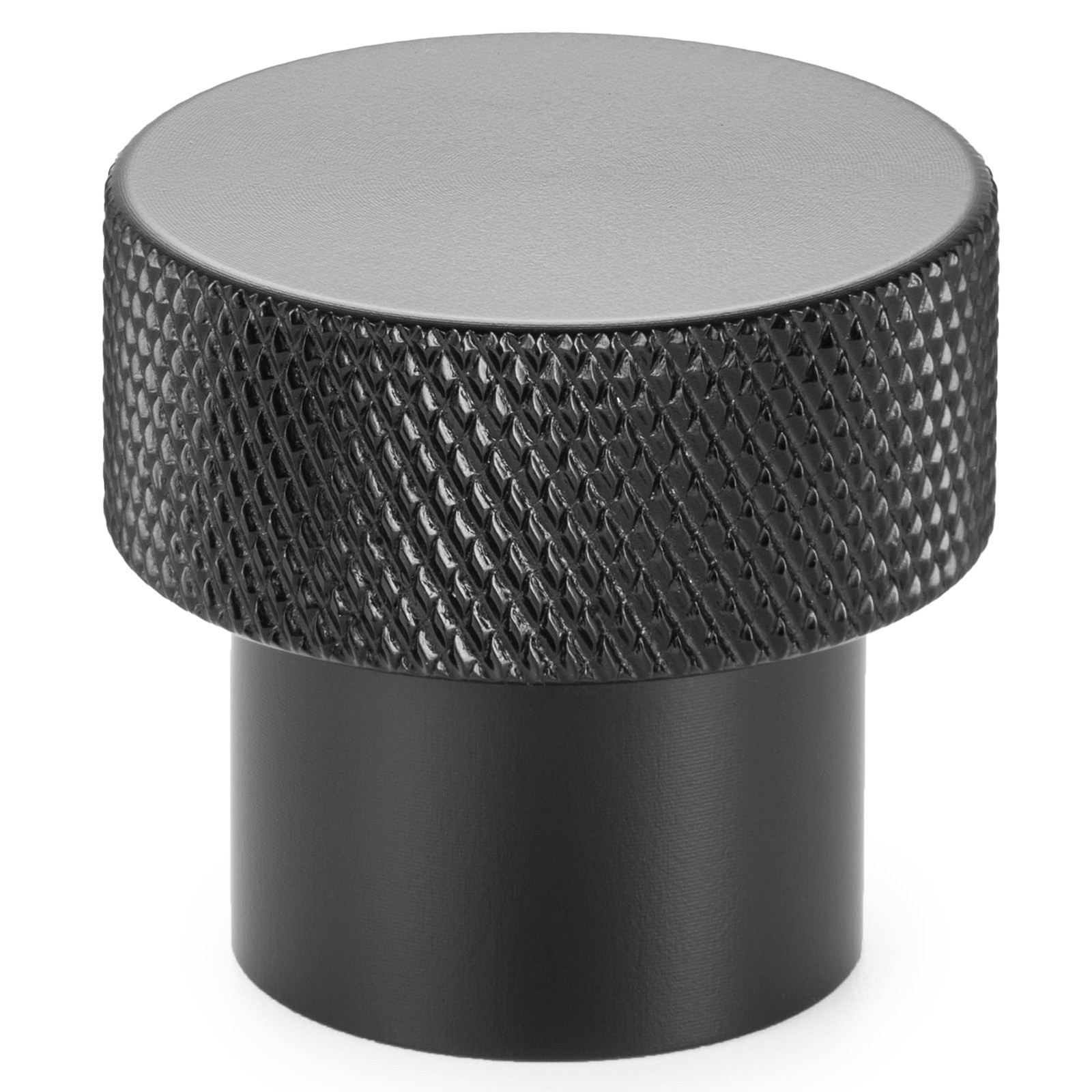 KOOFIZO Knurled Cabinet Knob – Black Pull Handle (28mm / 1.1 Inch), 10-Pack K22
