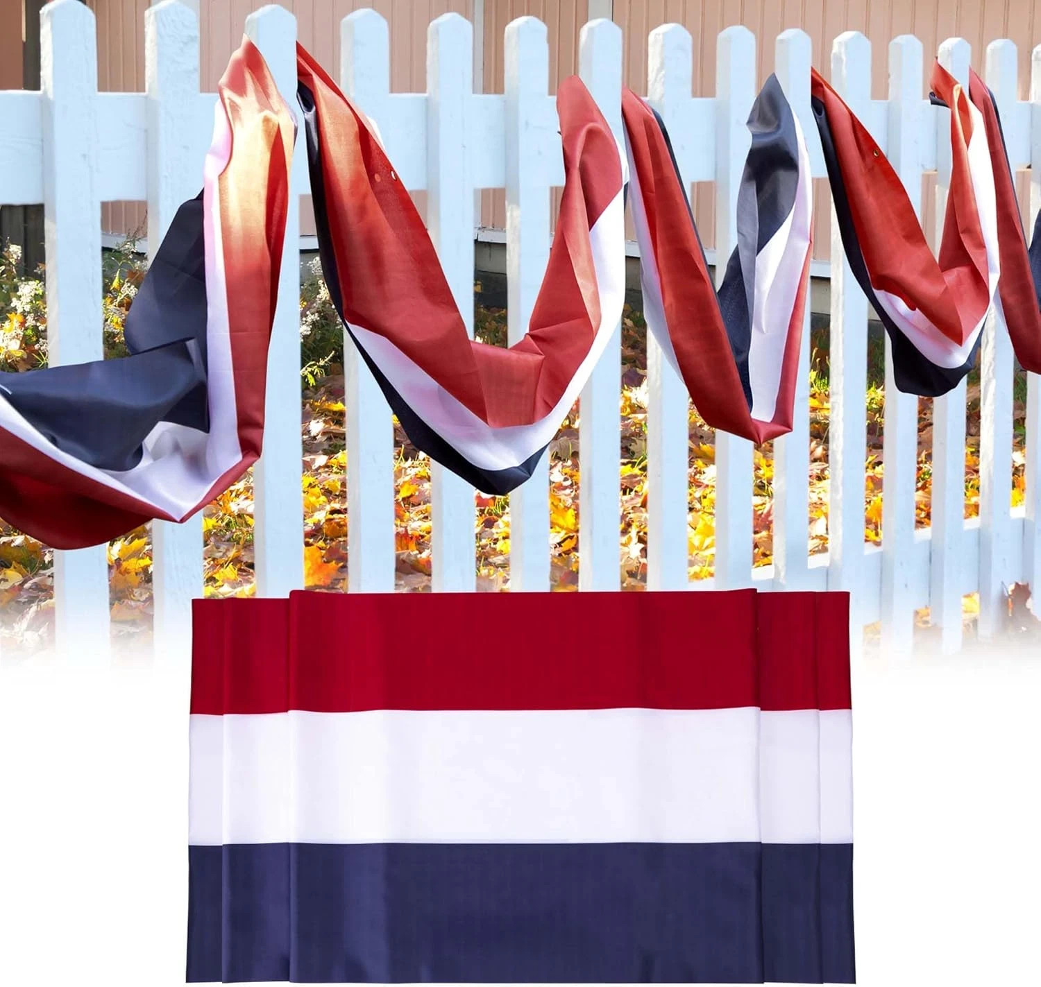 20X2 Ft Large Patriotic Bunting US Flag Decorations-Double Sided Printed 4Th of