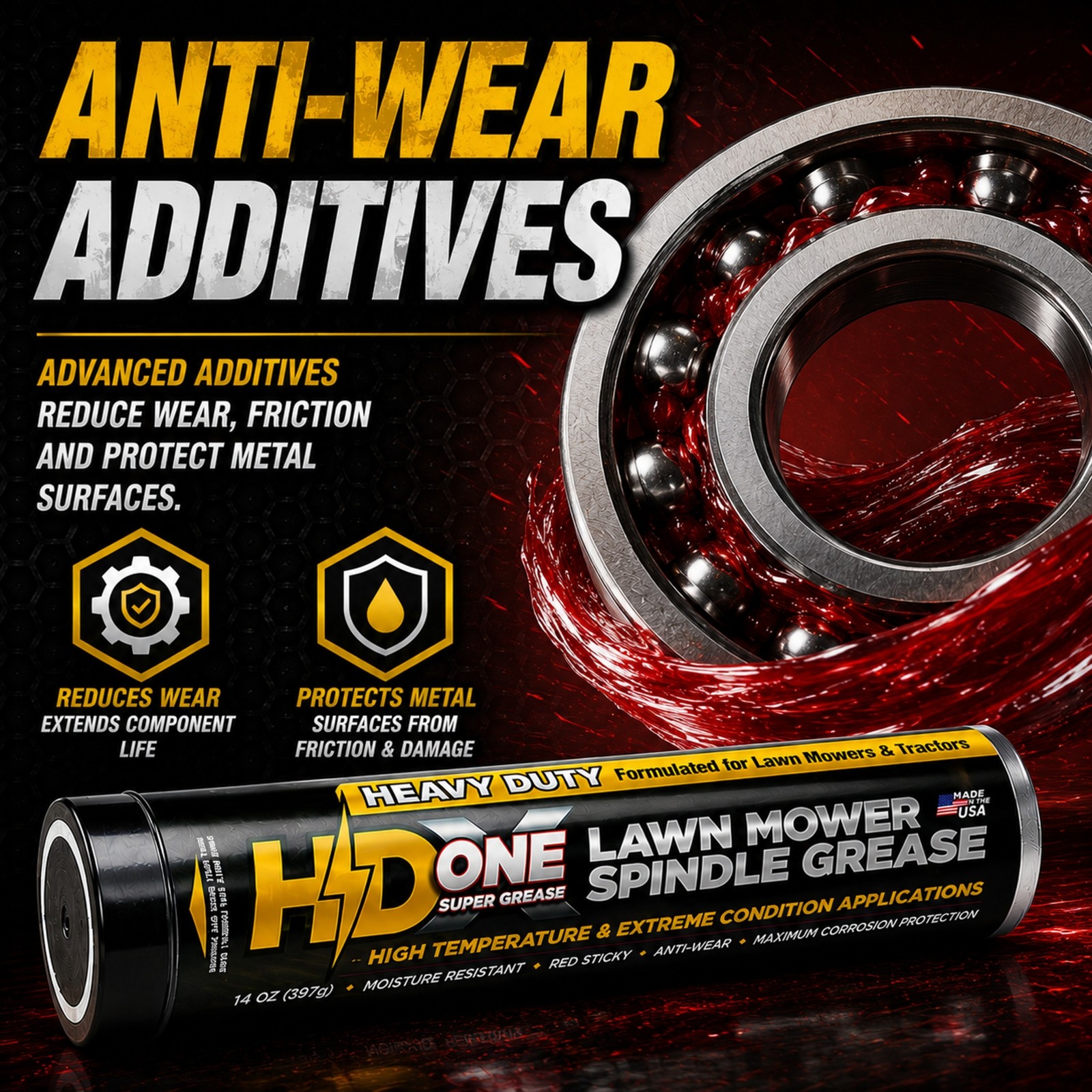 2 Pack High Performance High Temperature Bearing Grease for Ariens Gravely Mower