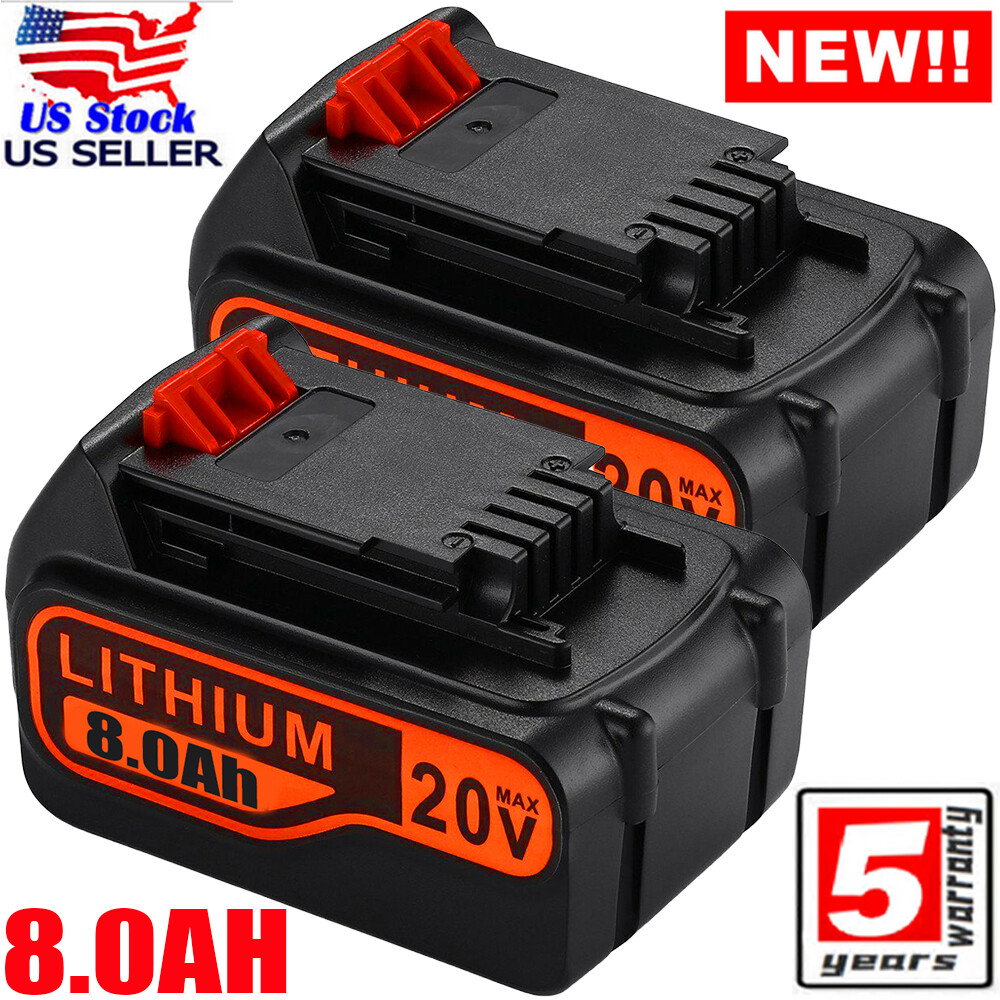 2X 8.0Ah 20Volt LB2X4020 Battery 20V MAX Lithium LBXR20 LBX20 for Black & Decker