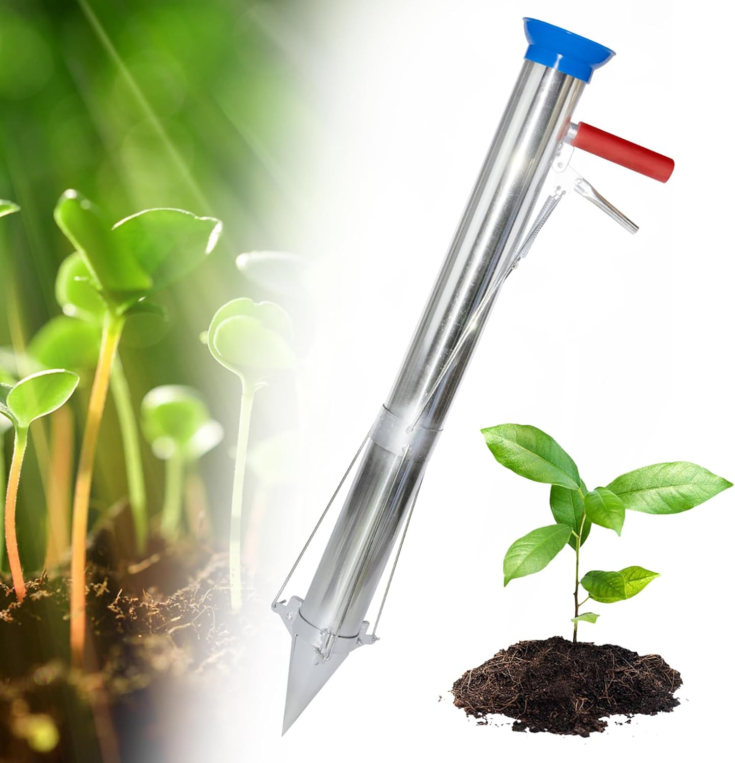 Seedling Transplanter Long Handled Bulb Planter Tools Vegetable Young Plant Manu