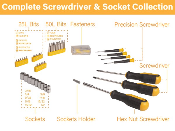 154pcs Tool Kit Household Hand Tool Set with 8V Cordless Drill Portable Toolbox