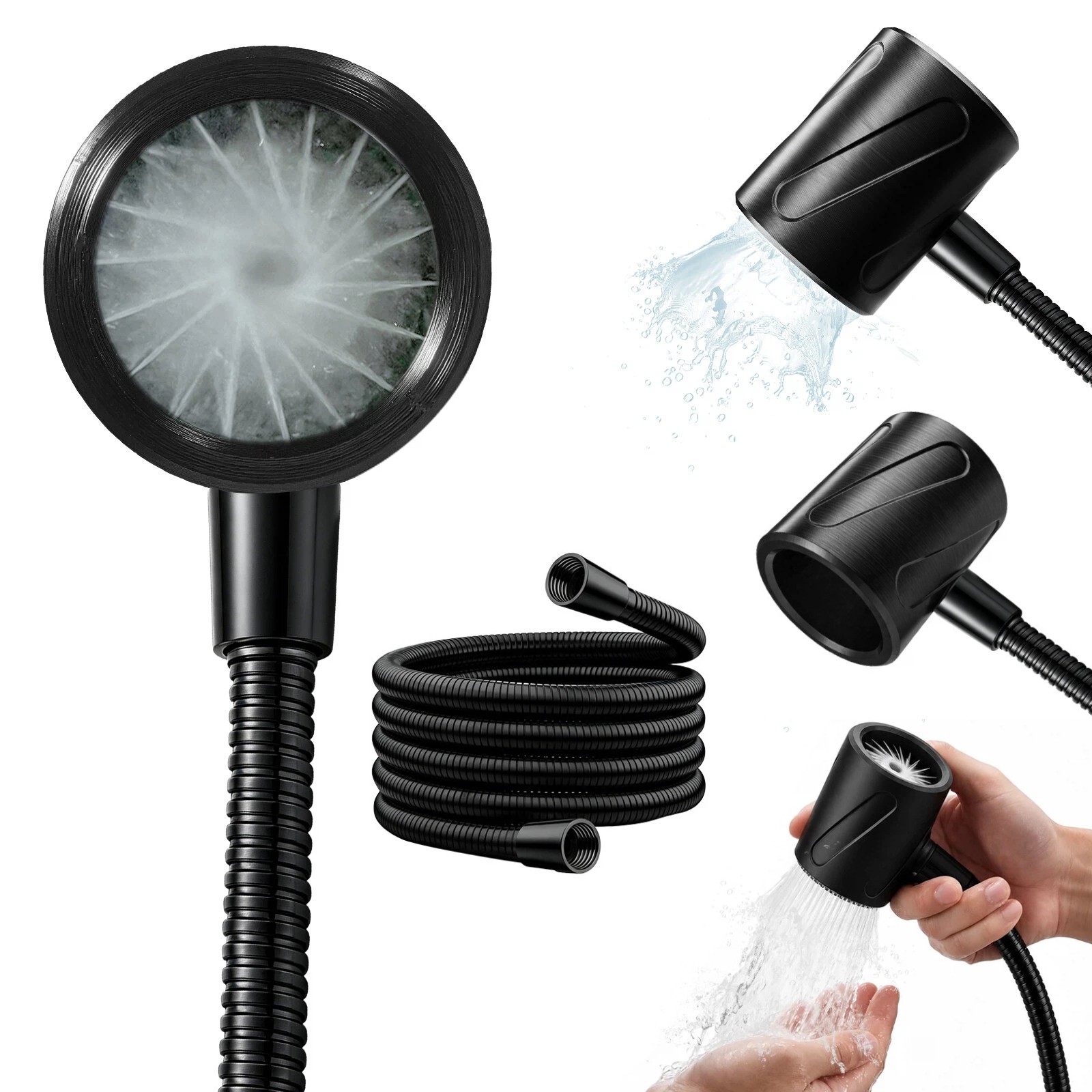 High Pressure Men’s Shower Head with Hose, Coarse Hole Easy Install Handheld