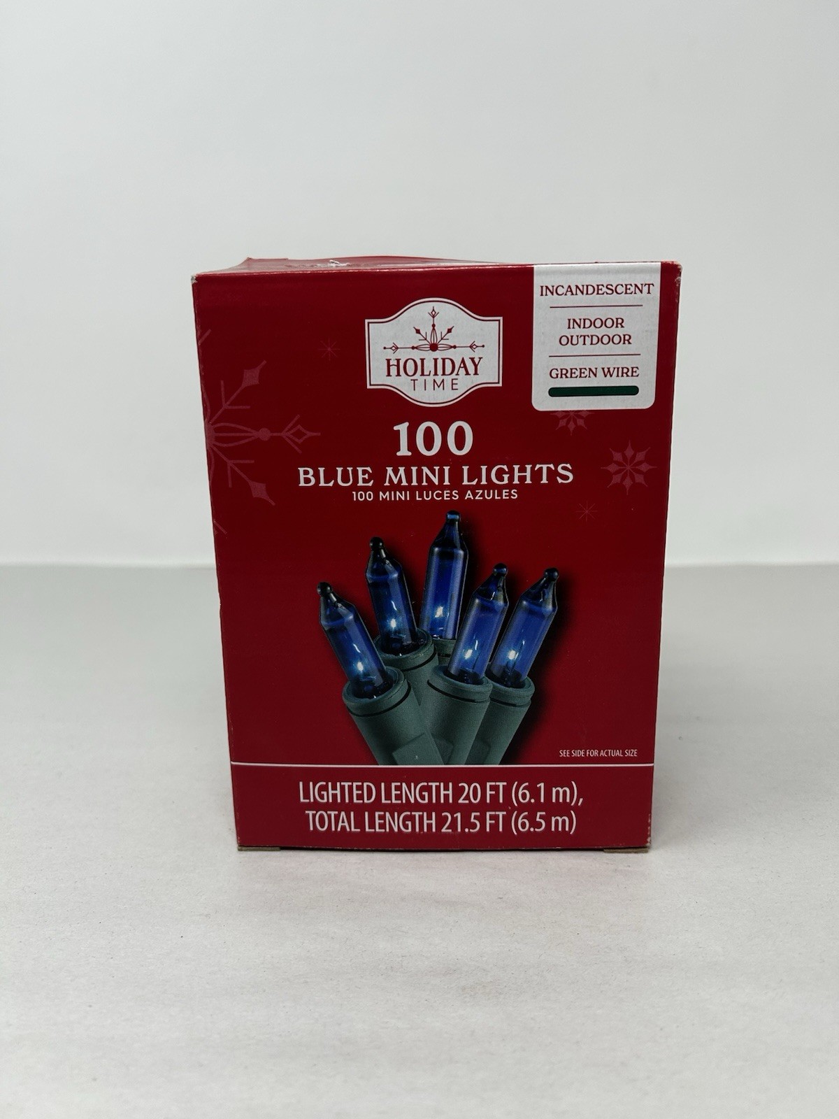 Holiday Time 100 Blue Mini String Lights Christmas with Green Wire NEW
