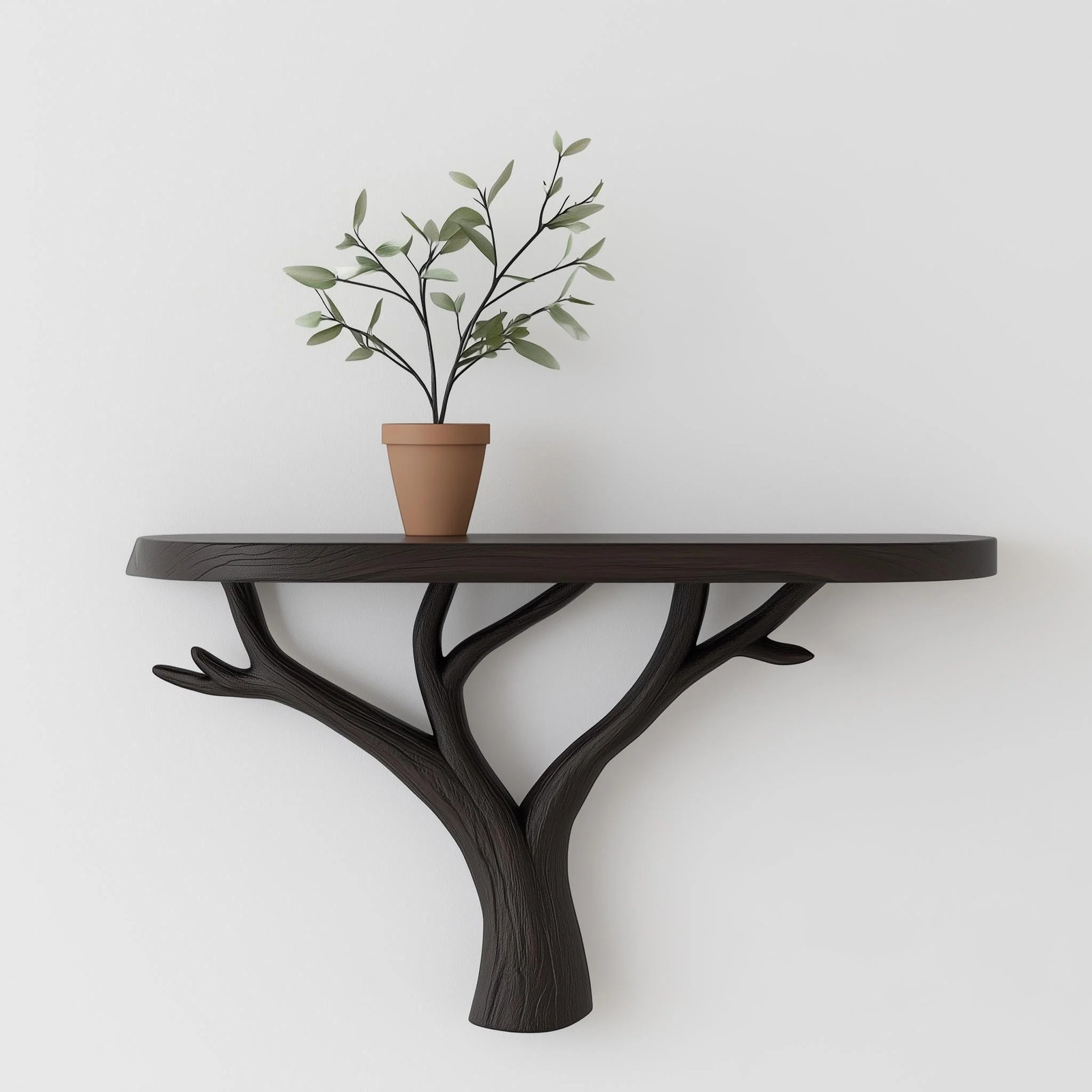 Tree Branch Wall Shelf, 3D Printed Floating Shelf for Plants | Nature Decor