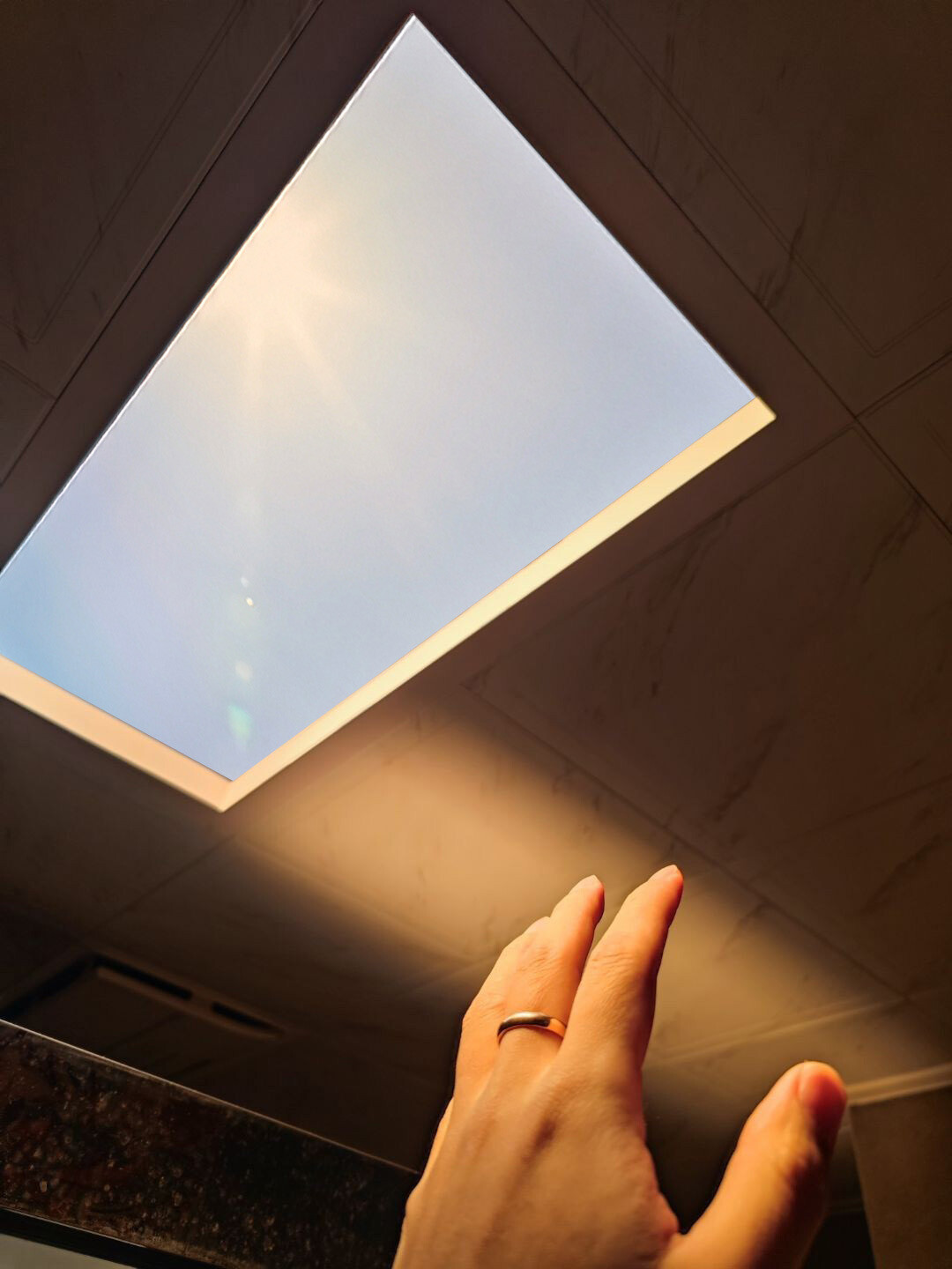 Dimmable 72W LED Panel Sunshine Light Fixture Roof Window Blue Sky Ceiling Lamps