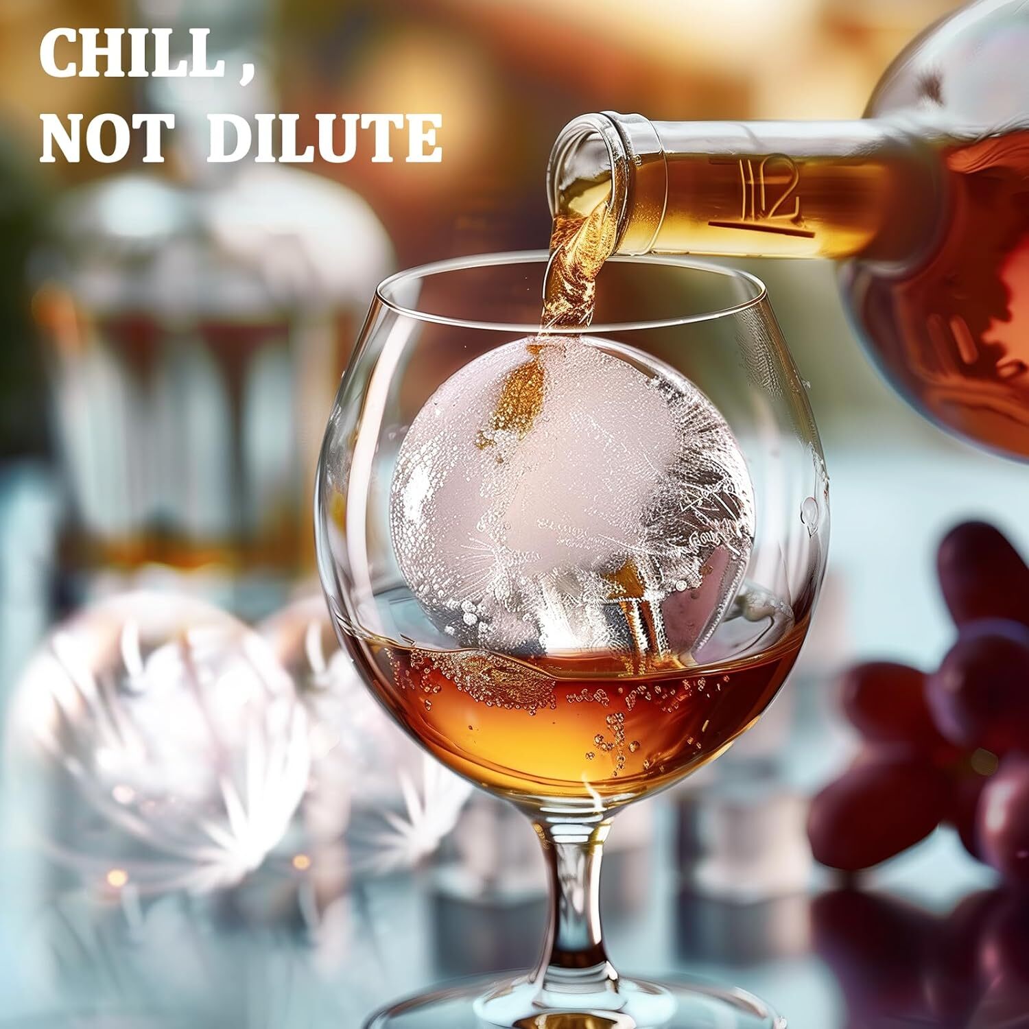 Slow-Melting Stackable Large Ice Cube Mold Maker For Whisky Cocktails Beverage
