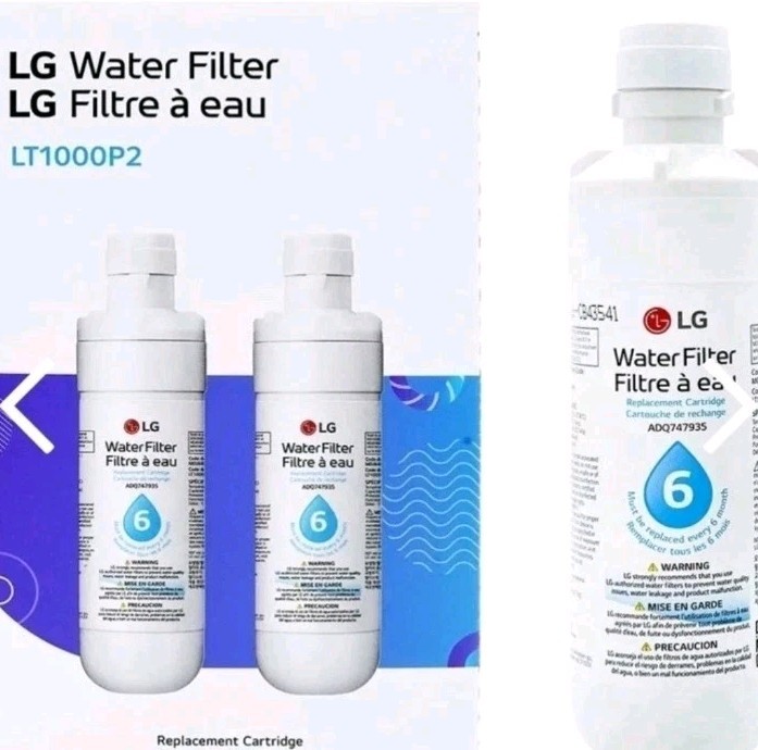 2 Pack LG Water Filter Replacement Cartridge LT1000P2 Genuine Filter. SEALED