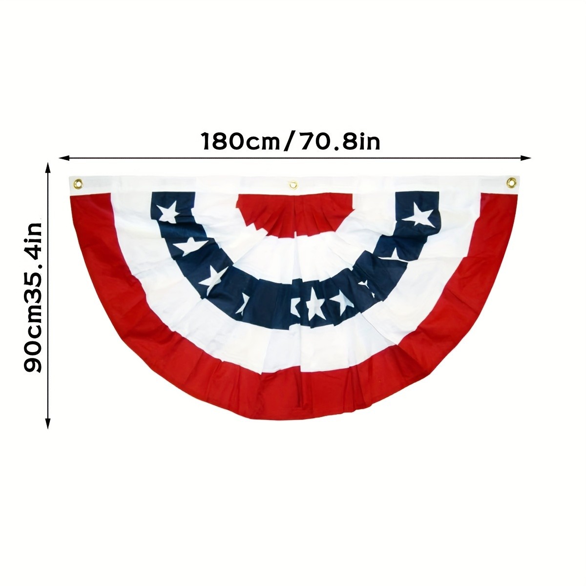US Patriotic Fan Flag Bunting 4th of July Half Circle Flag Porch Outdoor Decor