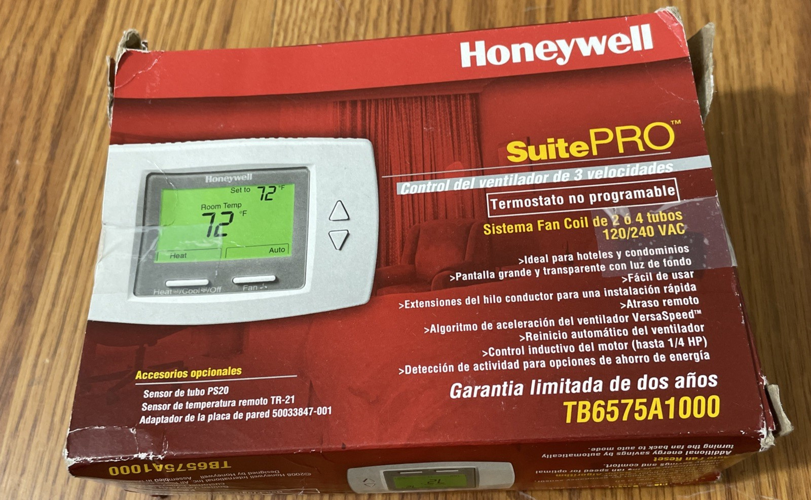 Honeywell TB6575A1000 Suite PRO- 120/240V, 3-Speed Fan Coil Thermostat
