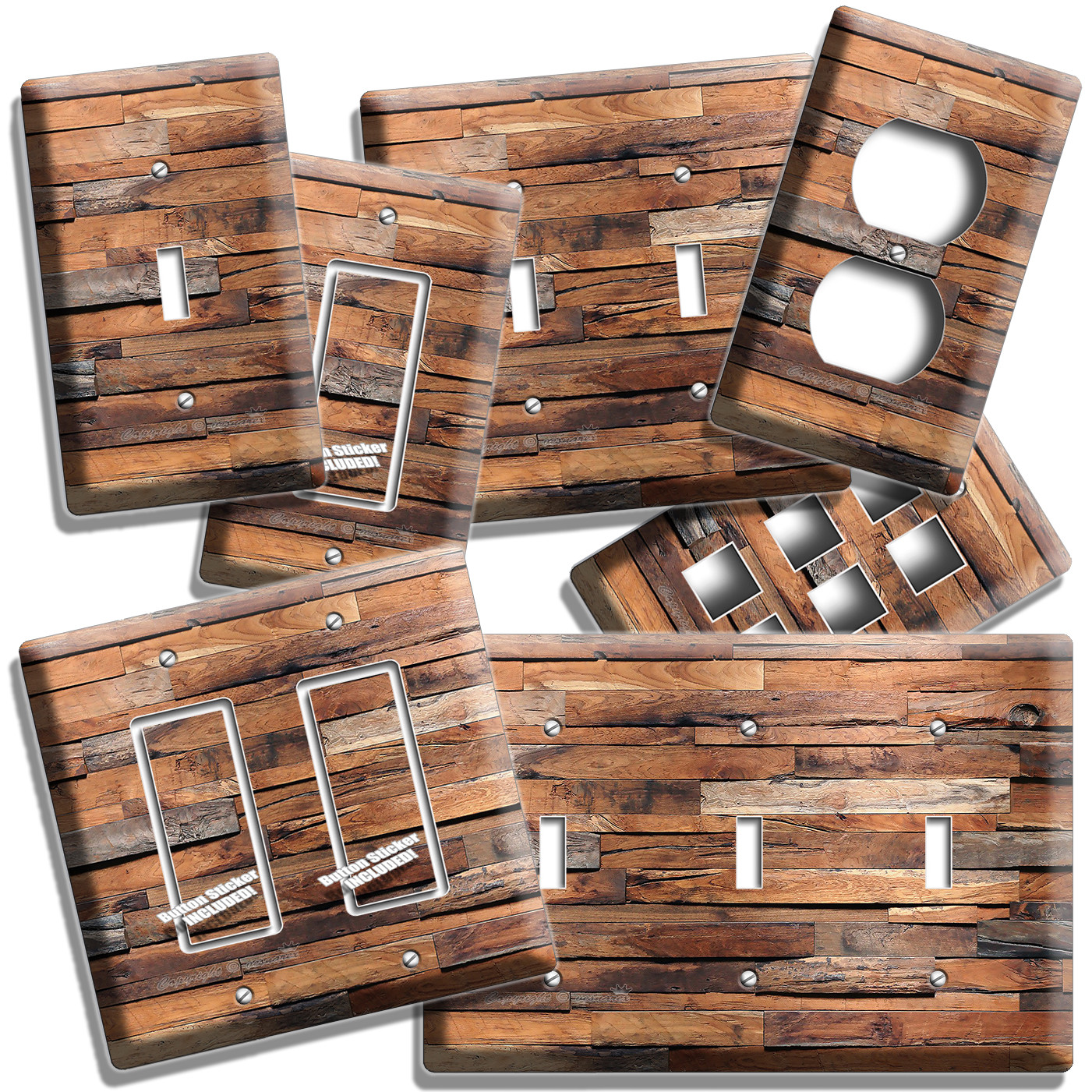 RUSTIC RANCH BARN RECLAIMED WOOD STYLE LIGHT SWITCH OUTLET PLATES LOG CABIN ROOM