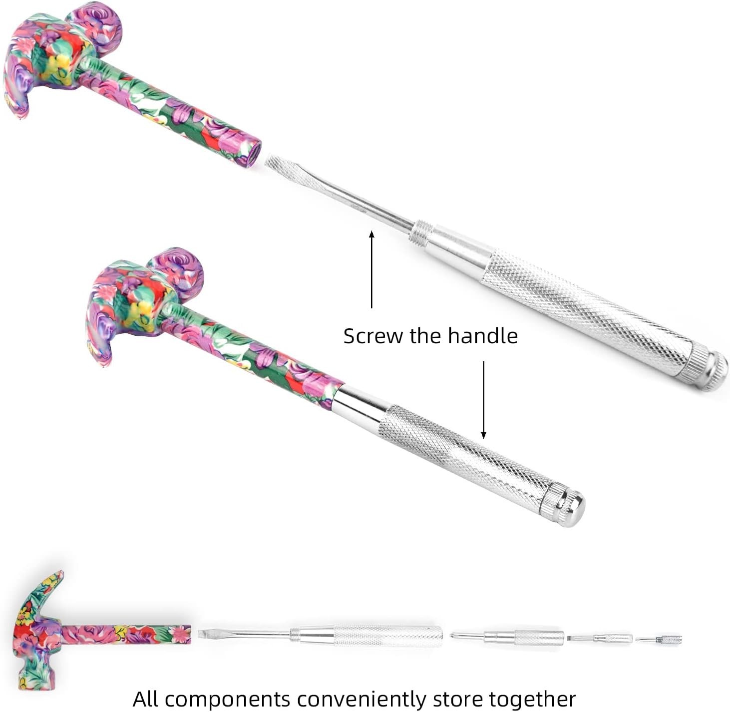 Small Hammer Metal Hammer & Screwdriver, 6 in 1Multitool Camping Hammer Set S…