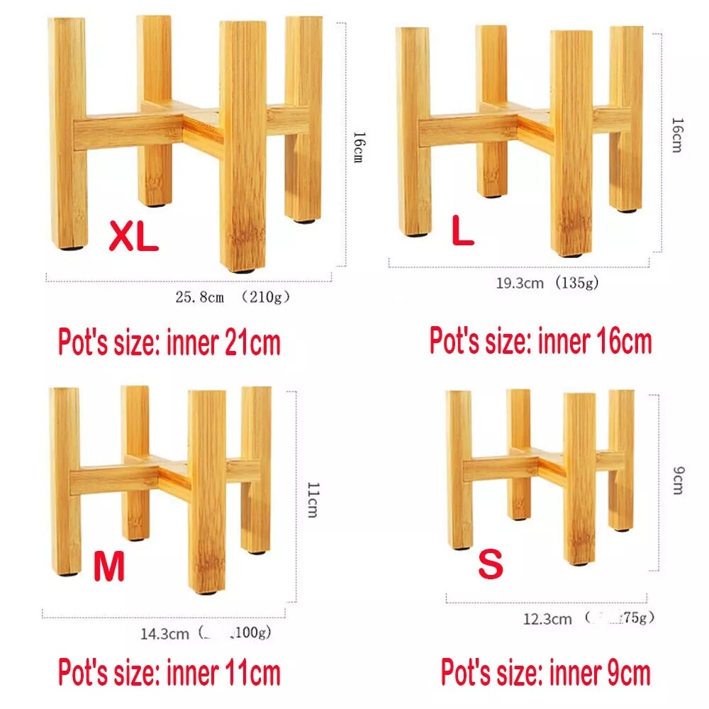 S/M/L/XL Bamboo Shelf Flower Pot Plant Stand Rack Garden Indoor Outdoor Patio