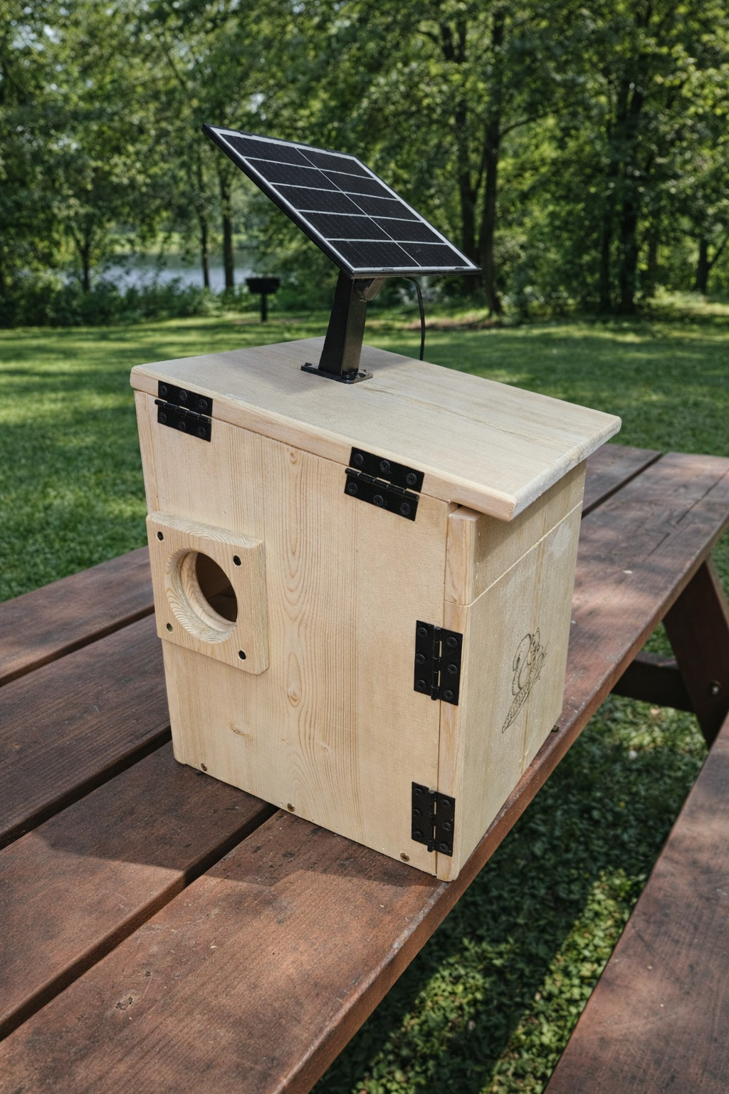 Extra Large Handmade Squirrel House with Camera and Solar – Outdoor Nesting Box