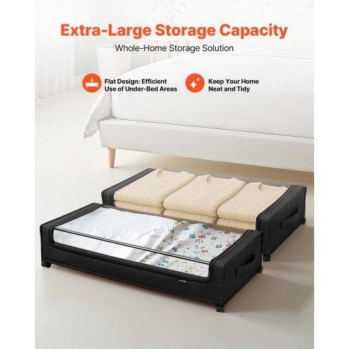 Under Bed Storage with Wheels 30.3 x 18.5 x 6.8 inch Underbed Containers