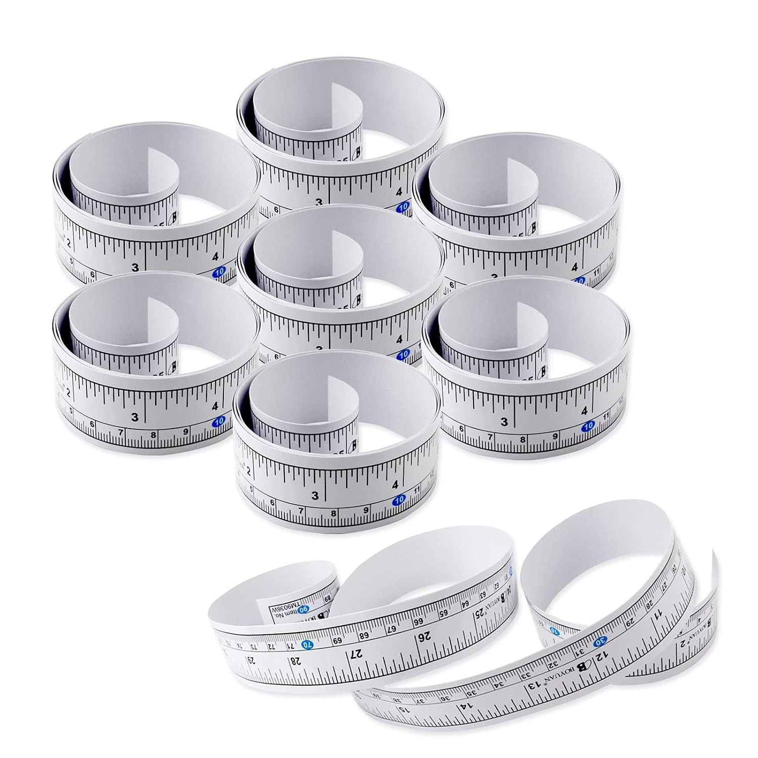 8 Pcs Self-Adhesive Measuring Tape, 36 Inch (90Cm) Peel and Stick Ruler Tape, Le