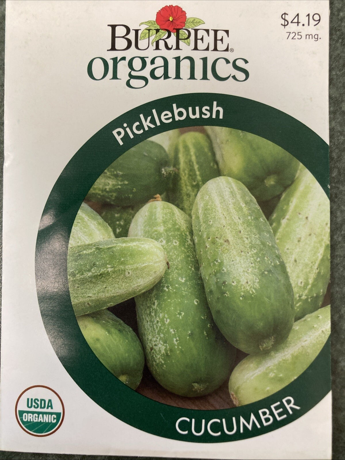 Cucumber Picklebush Organic Sell By 11/22