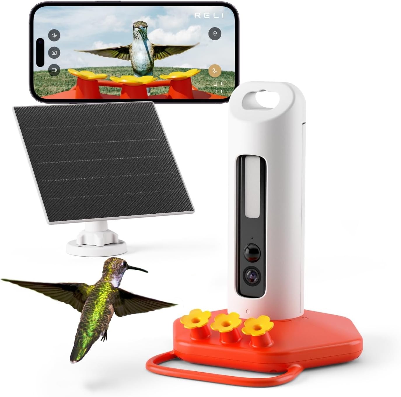 Birddy Smart Hummingbird Feeder Camera Solar Powered, Auto Capture & Identify…