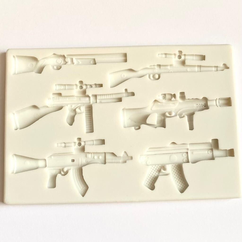 GUN VARIETY MOLD, Chocolate Mold, Cake Decoration, Fondant Mold, Resin Mold