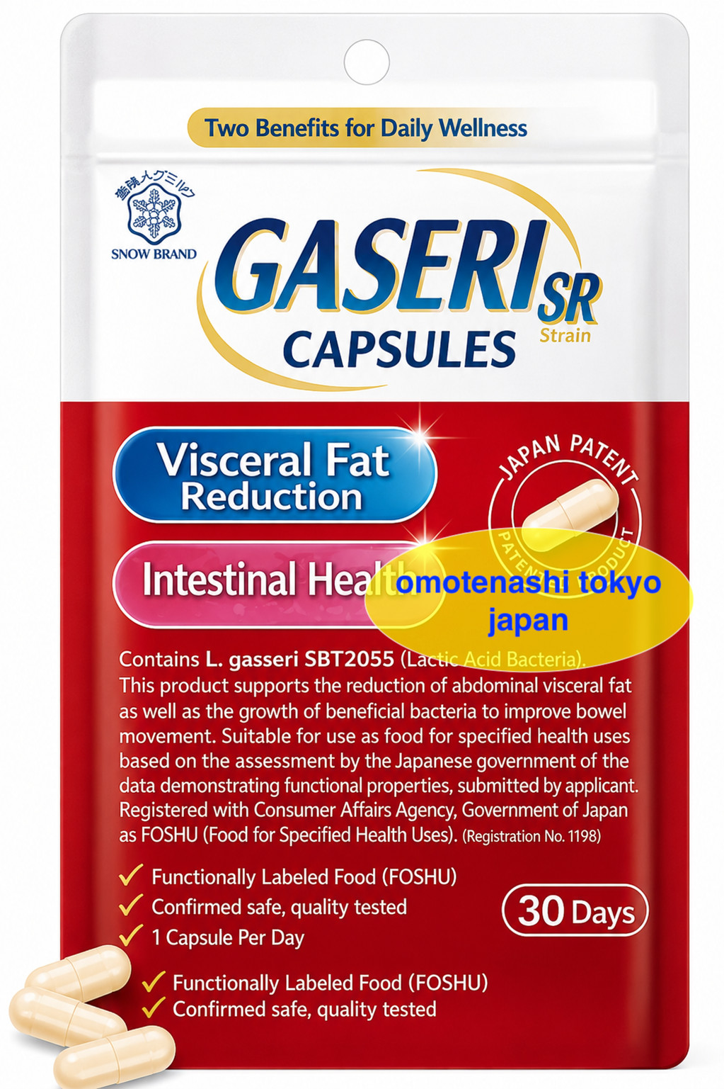Megmilk Snow Brand Gasseri SP Strain Capsules 90 Tablets (30 Days Supply) JP