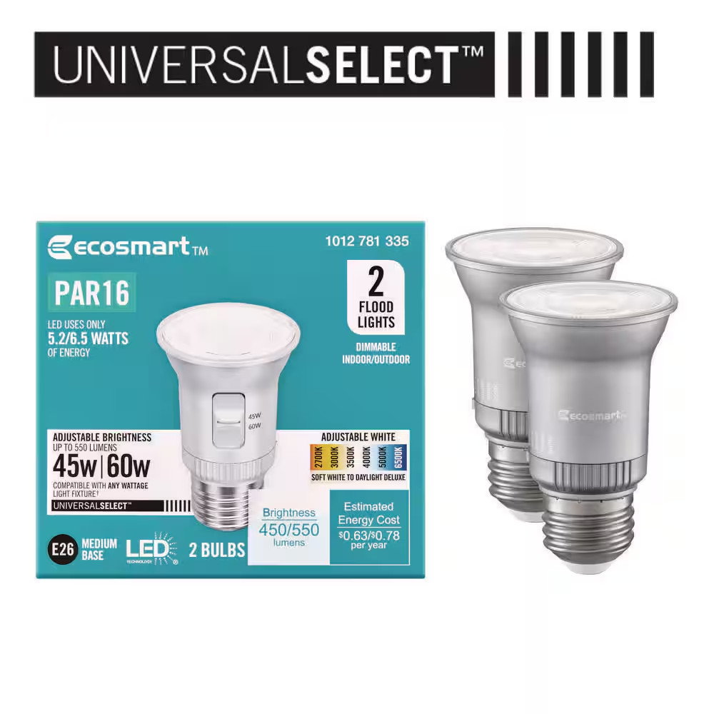 Universal Select 45/60-Watt Equivalent PAR16 Dimmable LED Spot Light Bulb with S