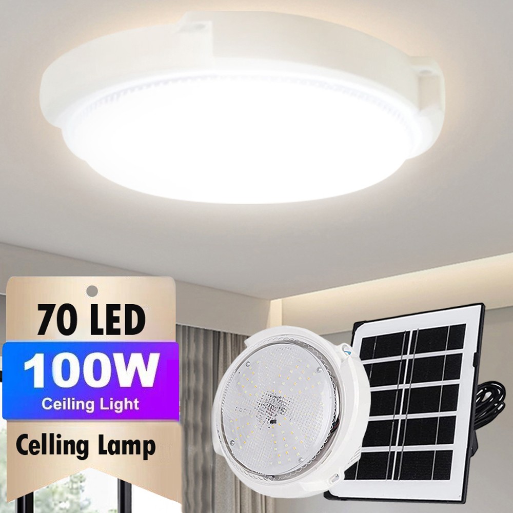 Solar Panel Powered Light Pendant Ceiling Lamp Indoor & Outdoor Garden Shed Barn