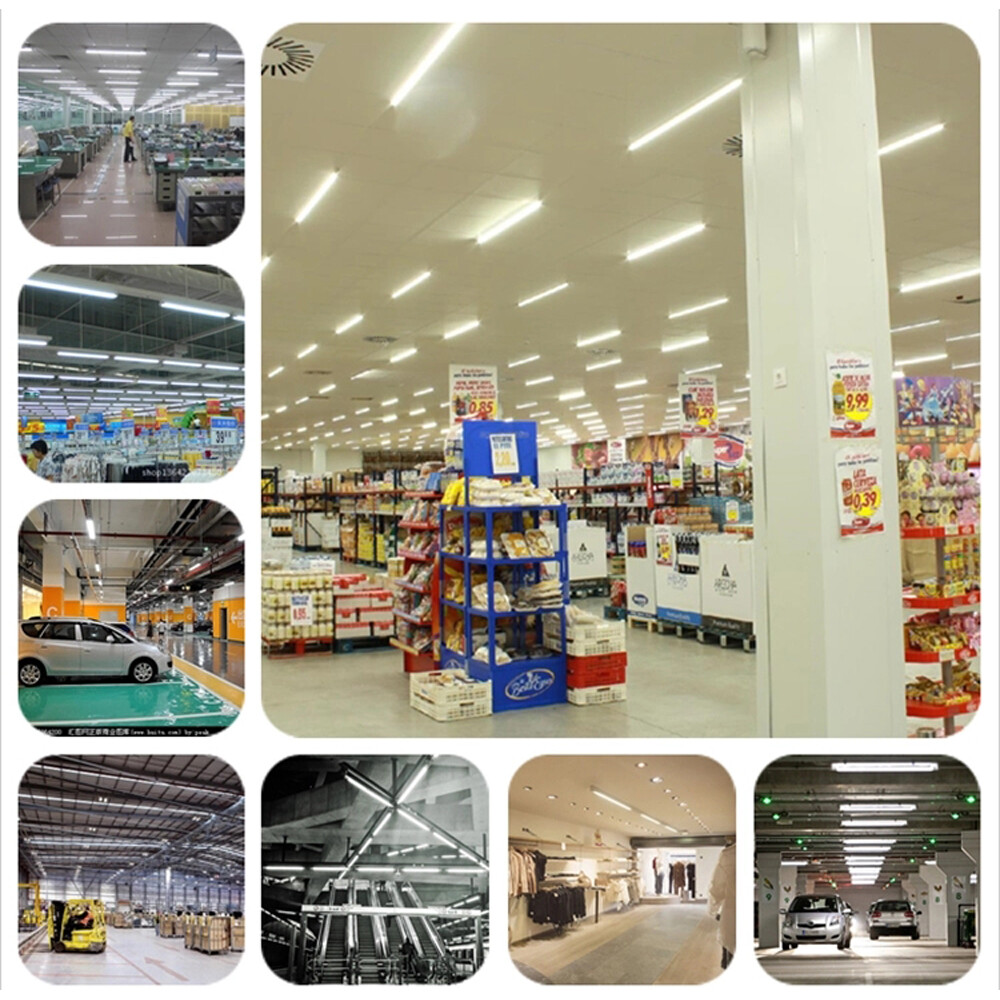 12Pack 8FT LED Linkable Shop Light for Garage, T8 8feet LED Tube Light Fixture