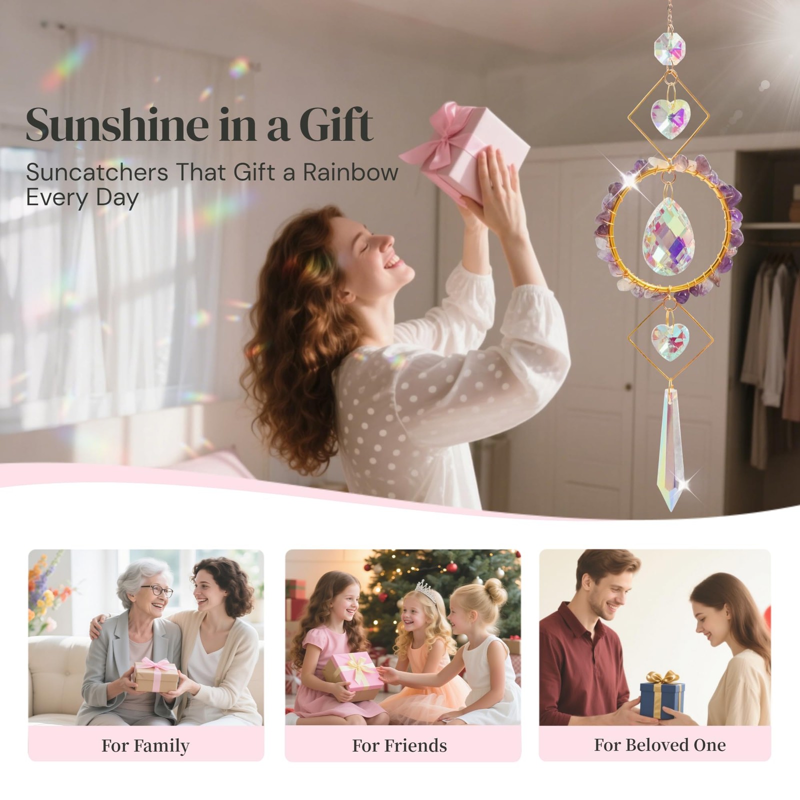 Colorful Crystal Prism Sun Catcher for Indoor Window Decor & Unique Gifts