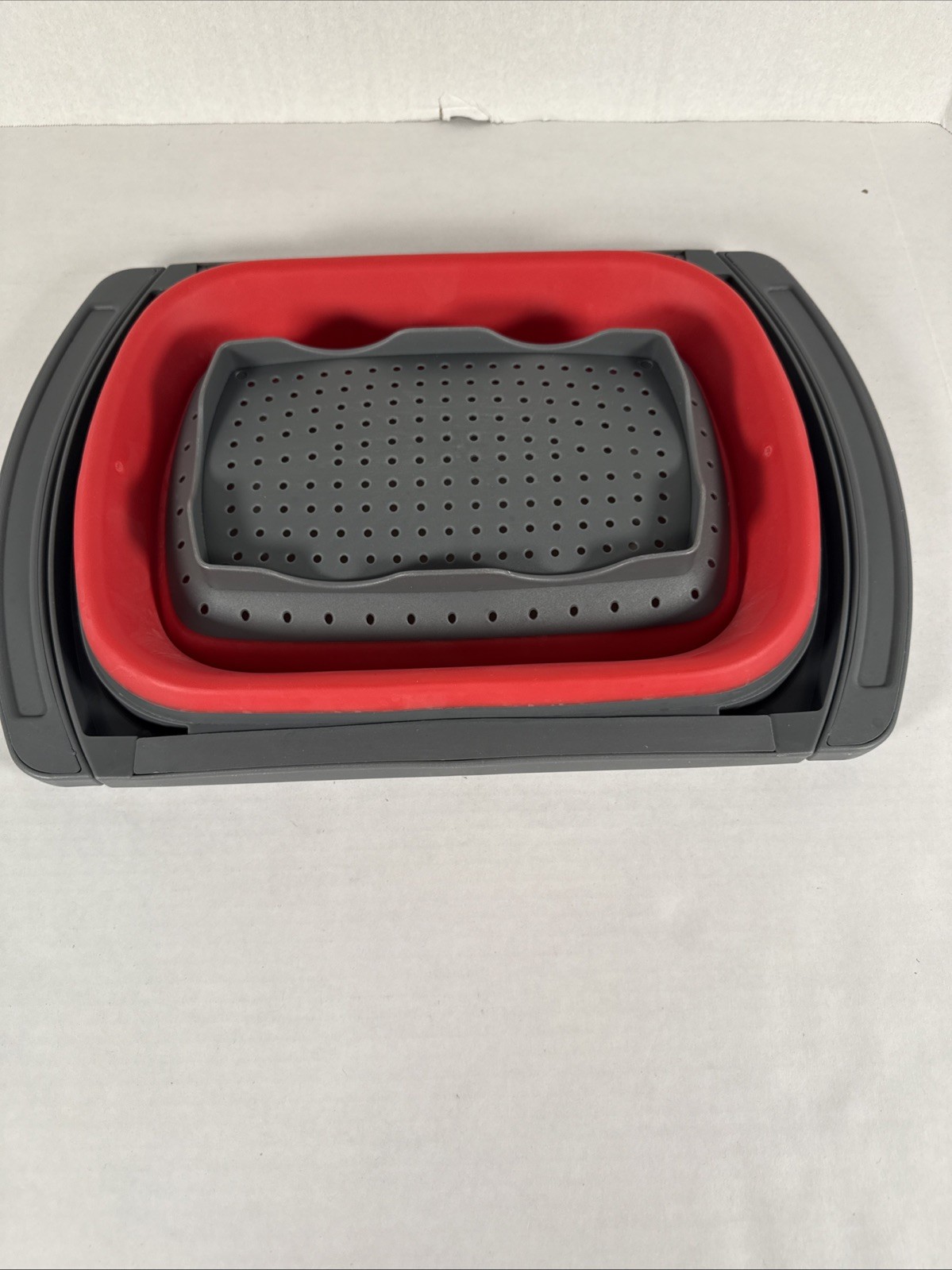 Rectangular Silicone Folding Draining Telescopic Foldable Water Filter Basket