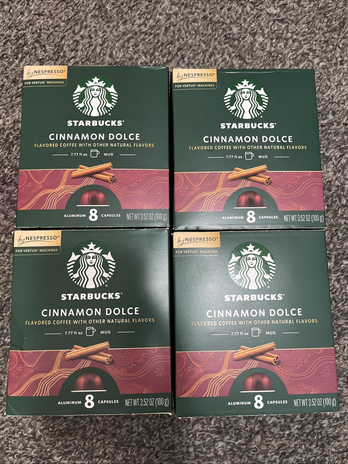 32 pods Starbucks Cinnamon Dolce for NESPRESSO VERTUO Coffee Capsules LOT 4box 8