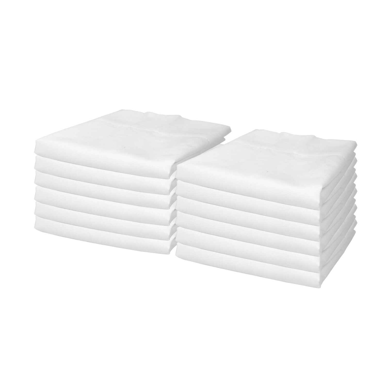 Bulk 12 Pack of Lulworth Pillowcases – Standard Size White 20 x 30 Soft Bedding