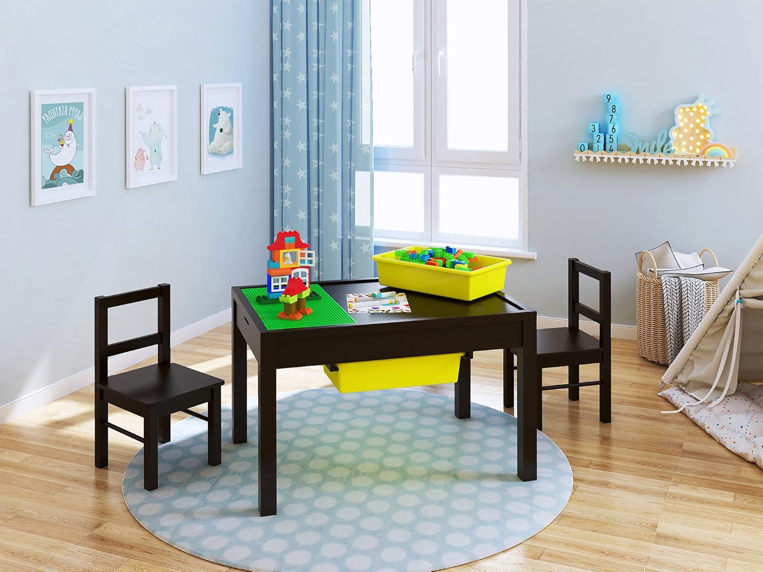 UTEX Large 2 in 1 Kid Activity Table with Storage for Older Kids, Play Table for