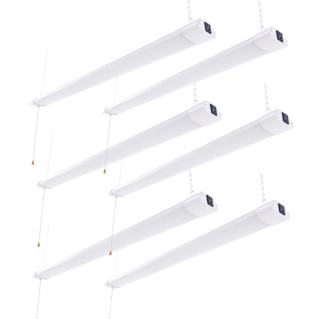 6-Pack 4FT 48W LED Shop Light Garage Workbench Ceiling Lamp Linkable 5000lumen