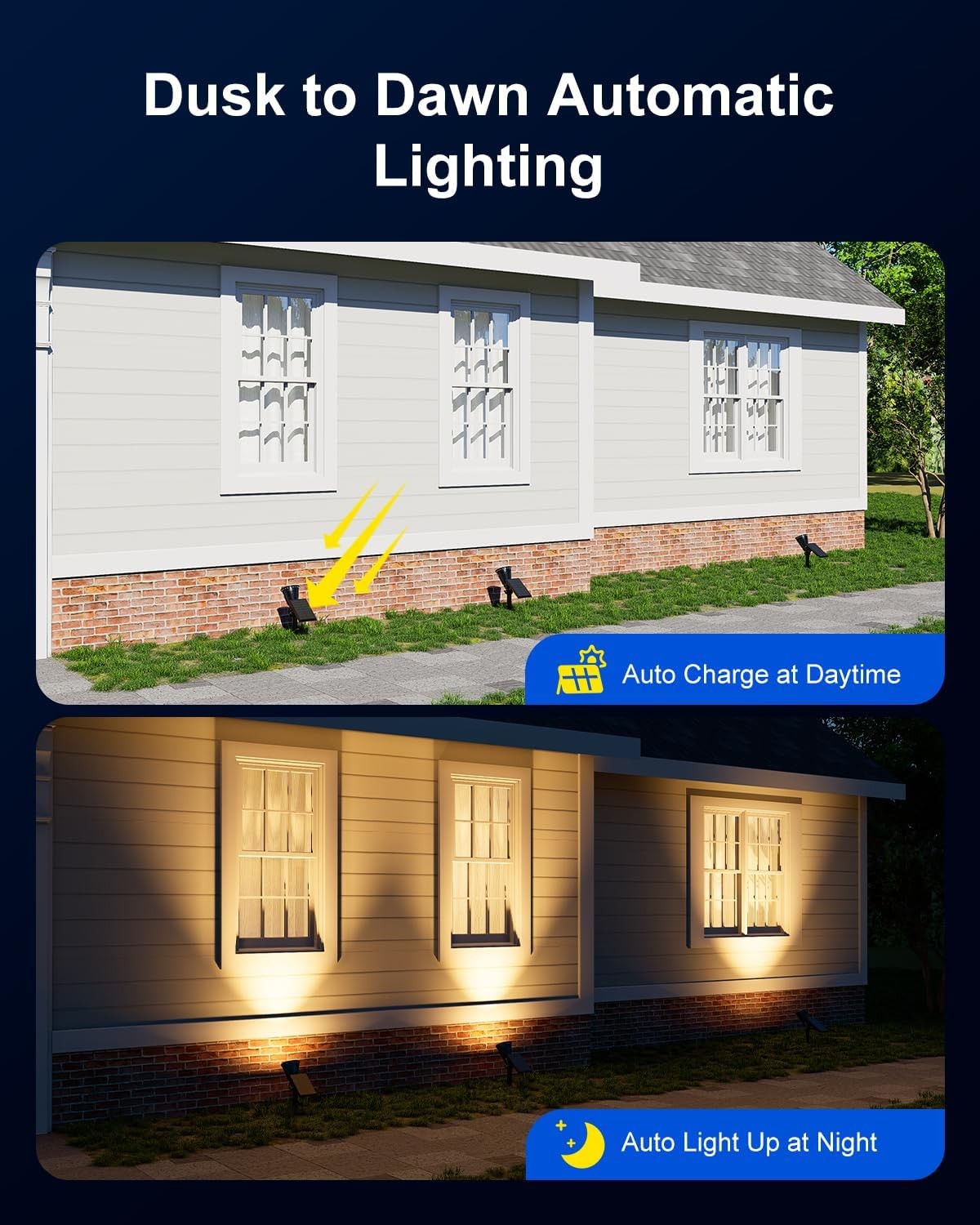 LED Solar Spot Light Outdoor Waterproof Landscape Spotlight Garden Security Lamp