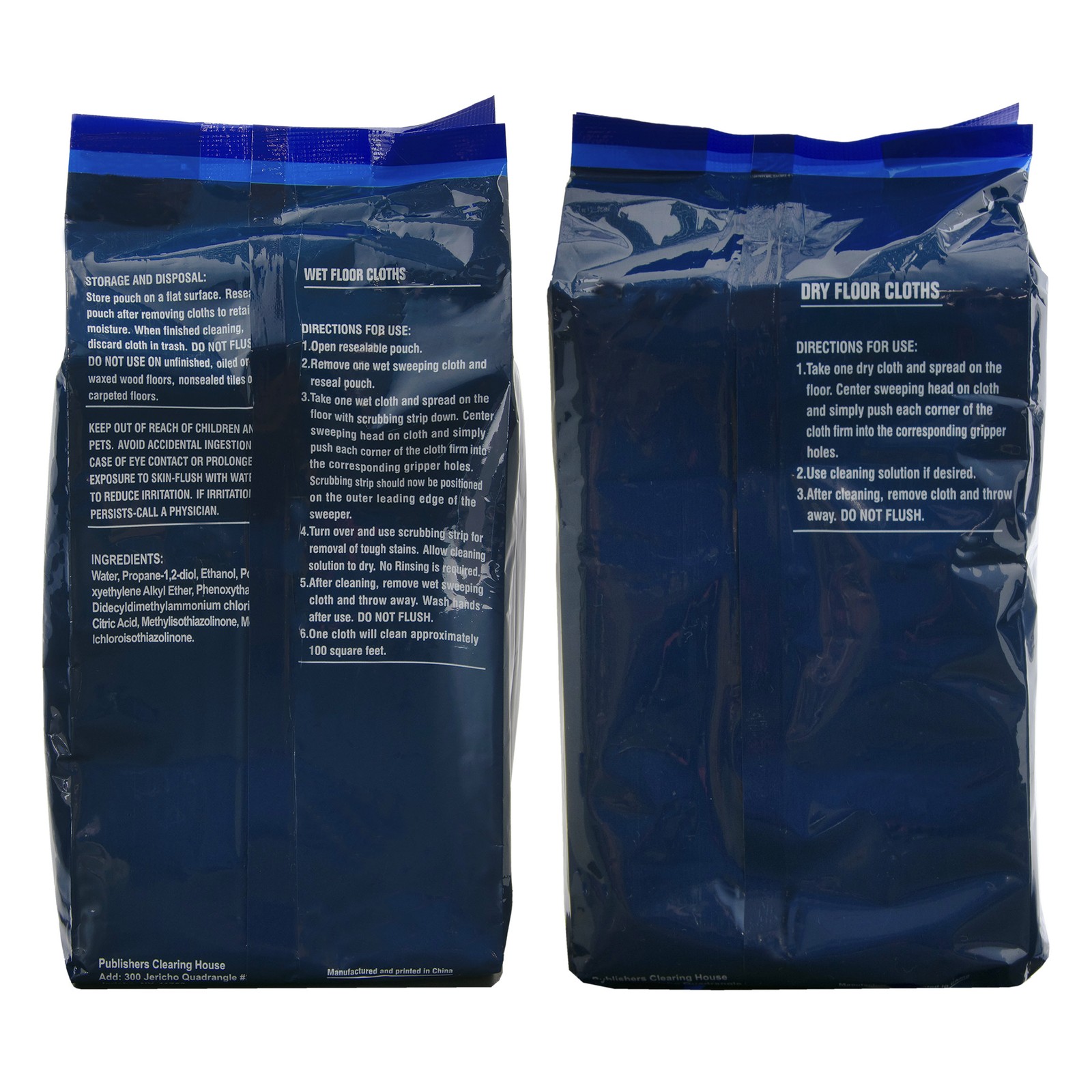 Smart Home Static Floor Duster/Mop Combo Set with Wet and Dry Floor Wipes