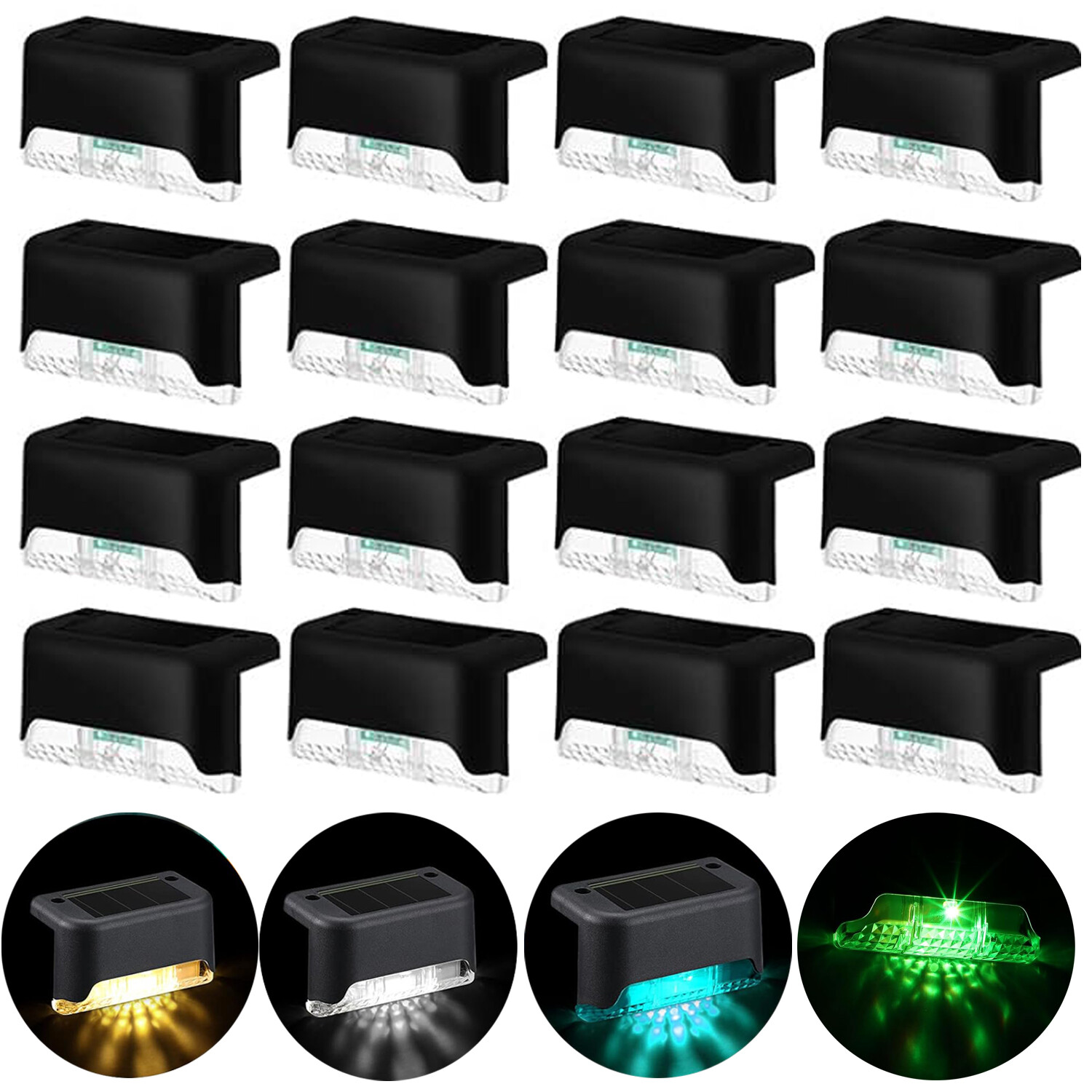 LED Solar Deck Lights Outdoor Garden Patio Pathway Stairs Step Fence Wall Lamp