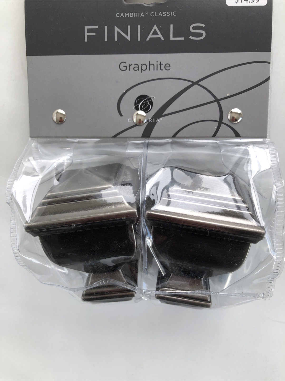 Set of 2 Cambria Classic Finials – Napoleon Graphite  217318 NEW