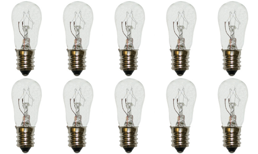 Box of 10 Bulbs 3S6/5 Bulb 3 Watt 120 Volt Candelabra E12 Screw Base 120V 3W 3S6
