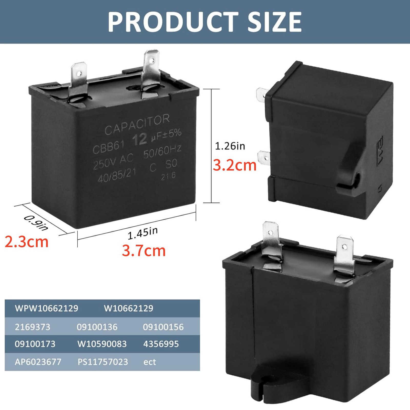 2319792 Refrigerator Compressor Start Device Run Capacitor For Whirlpool 1PCS