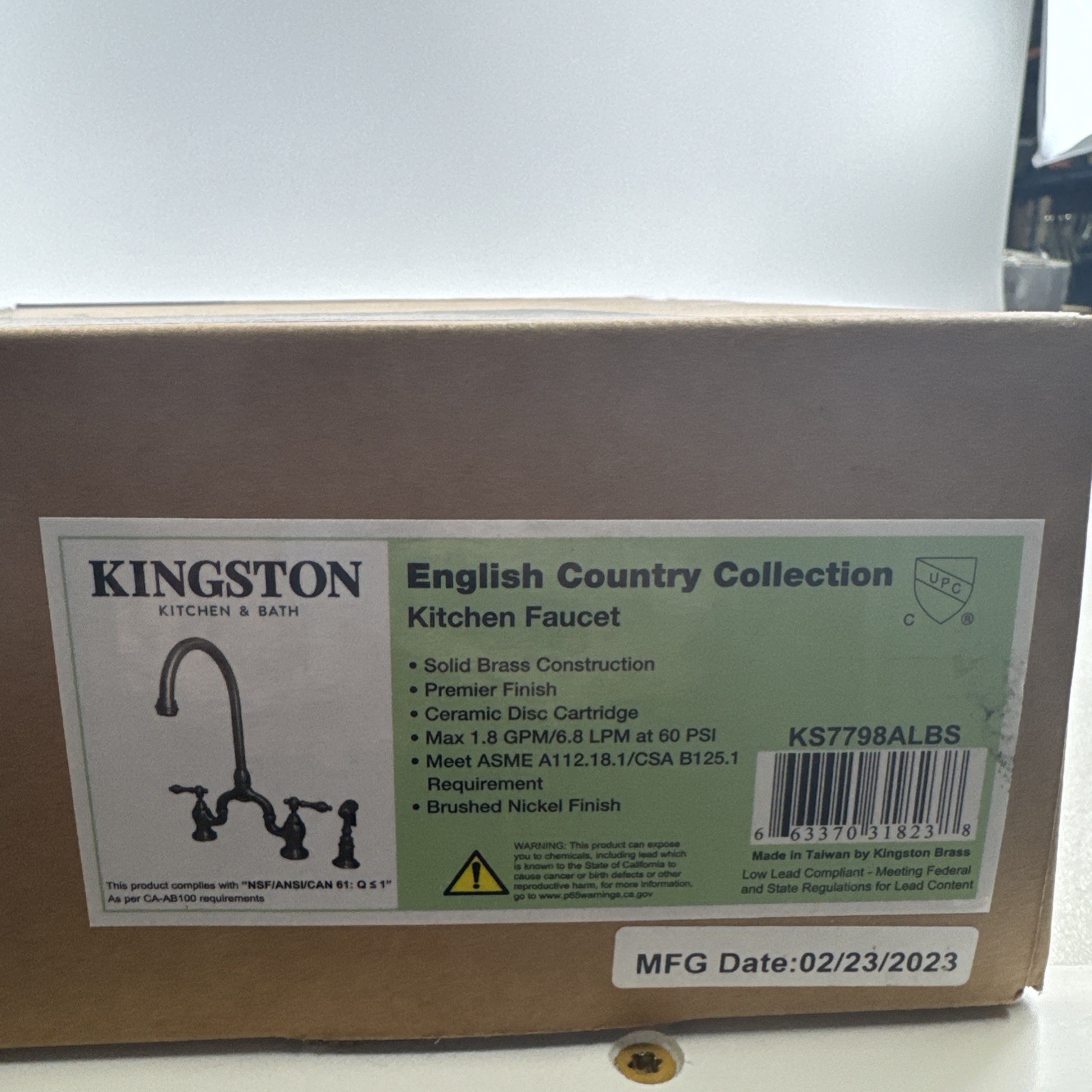 Kingston Brass KS7798ALBS English Country Deck Mounted Bridge – Brushed Nickel