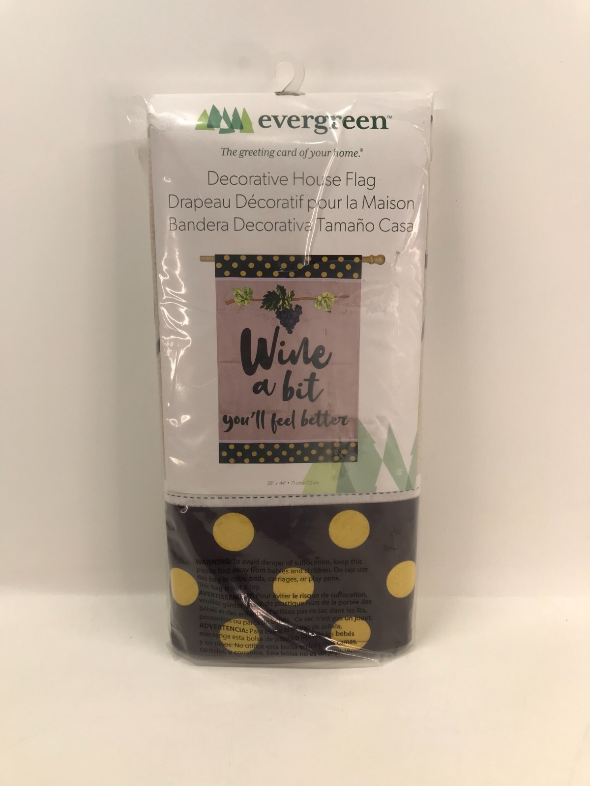 Evergreen decorative house flag wine a bit you’ll feel better 28″ x 44″